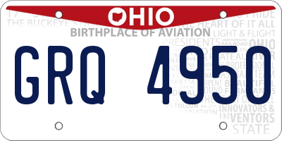 OH license plate GRQ4950
