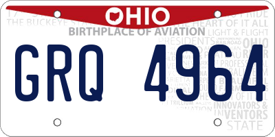 OH license plate GRQ4964