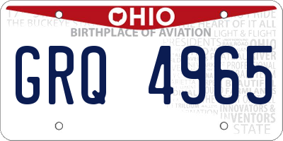 OH license plate GRQ4965