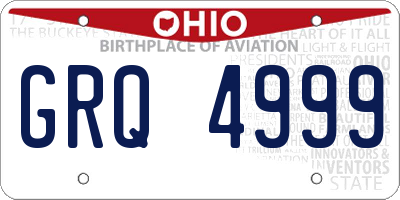 OH license plate GRQ4999