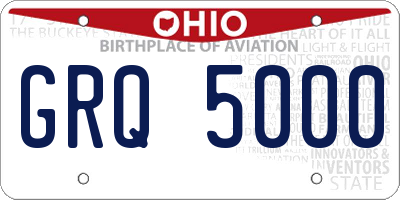 OH license plate GRQ5000