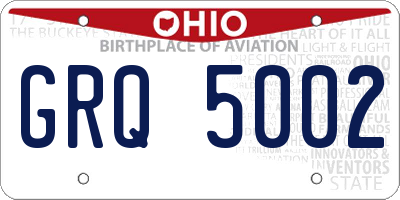 OH license plate GRQ5002