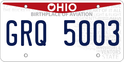 OH license plate GRQ5003