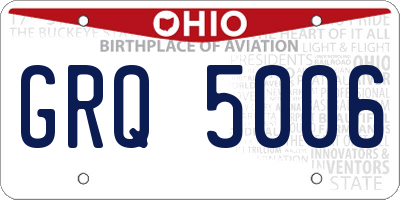 OH license plate GRQ5006