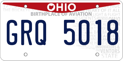 OH license plate GRQ5018