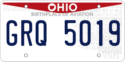 OH license plate GRQ5019
