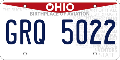OH license plate GRQ5022