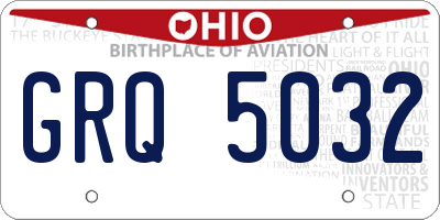 OH license plate GRQ5032