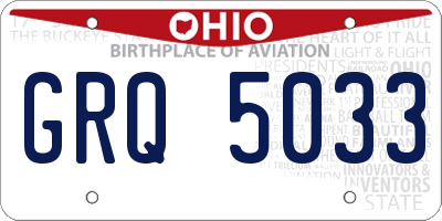 OH license plate GRQ5033