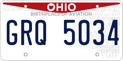 OH license plate GRQ5034