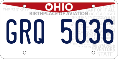 OH license plate GRQ5036