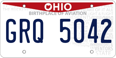 OH license plate GRQ5042