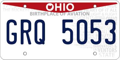 OH license plate GRQ5053