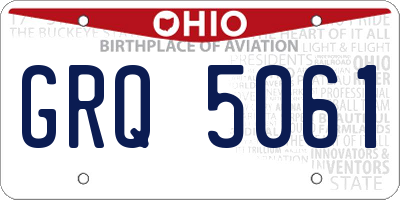 OH license plate GRQ5061