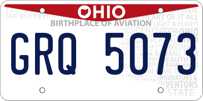 OH license plate GRQ5073