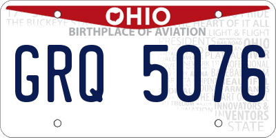 OH license plate GRQ5076