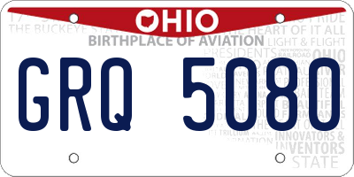 OH license plate GRQ5080