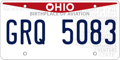 OH license plate GRQ5083
