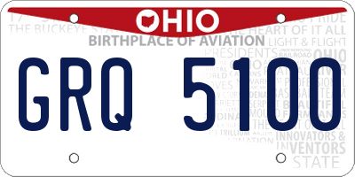 OH license plate GRQ5100
