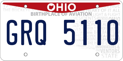 OH license plate GRQ5110