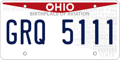 OH license plate GRQ5111