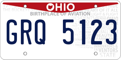 OH license plate GRQ5123