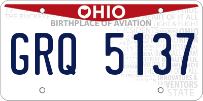 OH license plate GRQ5137