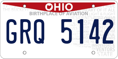 OH license plate GRQ5142