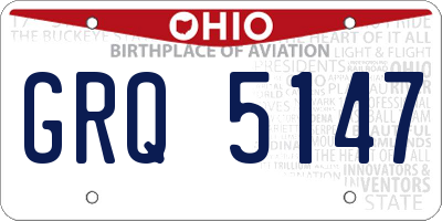 OH license plate GRQ5147