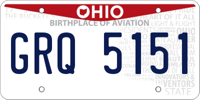 OH license plate GRQ5151