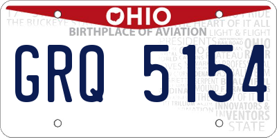 OH license plate GRQ5154