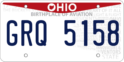 OH license plate GRQ5158