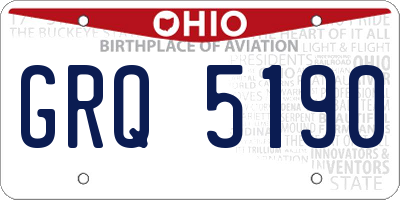 OH license plate GRQ5190