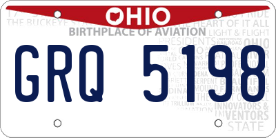 OH license plate GRQ5198