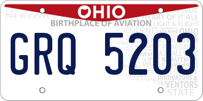 OH license plate GRQ5203