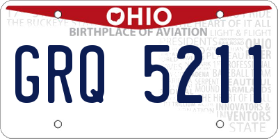 OH license plate GRQ5211