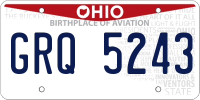 OH license plate GRQ5243