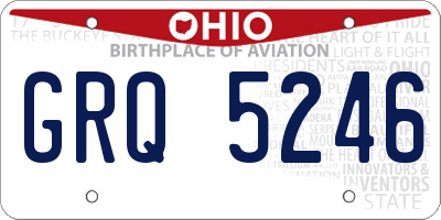 OH license plate GRQ5246