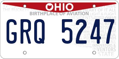 OH license plate GRQ5247