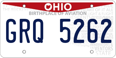 OH license plate GRQ5262