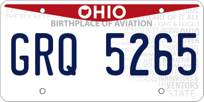 OH license plate GRQ5265