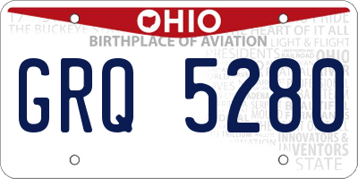 OH license plate GRQ5280
