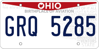 OH license plate GRQ5285