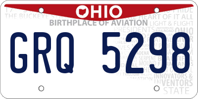 OH license plate GRQ5298