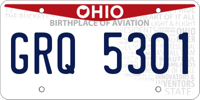 OH license plate GRQ5301