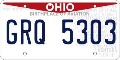 OH license plate GRQ5303