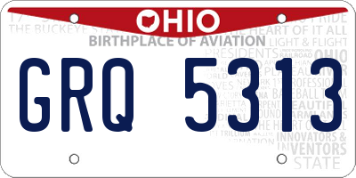 OH license plate GRQ5313