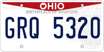 OH license plate GRQ5320