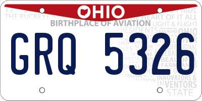 OH license plate GRQ5326