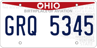 OH license plate GRQ5345